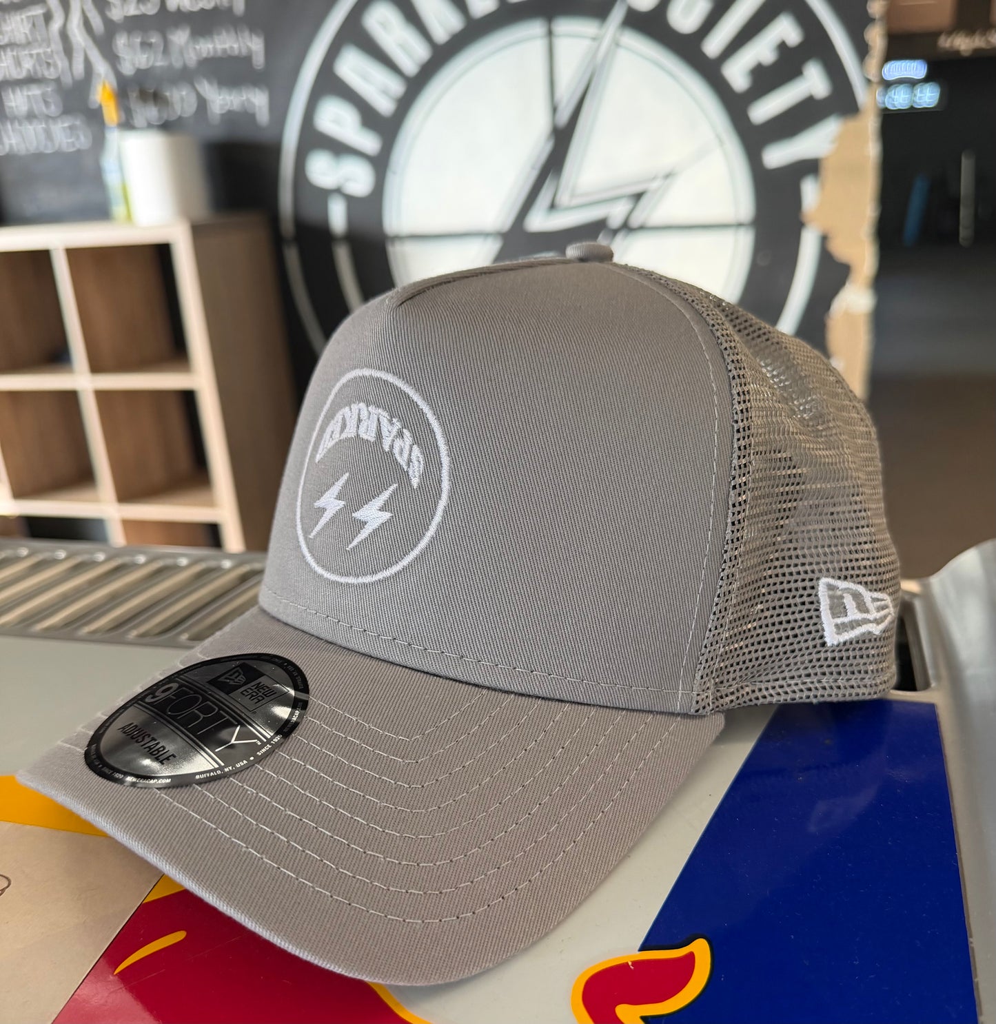 New Era Upside Down Grey Trucker
